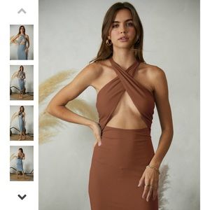 CROSS OVER RIB DRESS